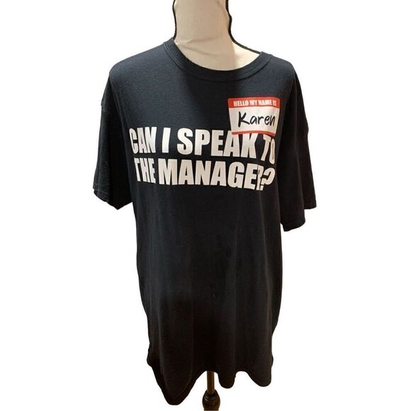 Spencer’s “My Name is Karen, Can I Speak to the Manager” Black Tee, Women XL - Picture 1 of 4